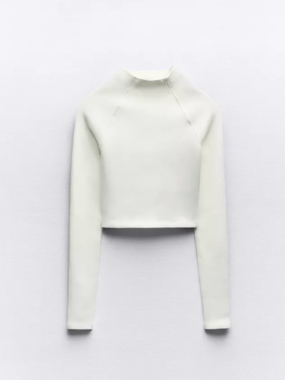 ZARA CREAM MOCK NECK CROPPED LONG SLEEVE NWT
